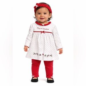 NWT! Red and White Christmas 3 piece Outfit